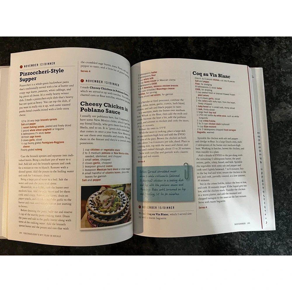 Rachael Ray My‎ Year in Meals & Cocktails Cookbook Hardcover Recipes 2012